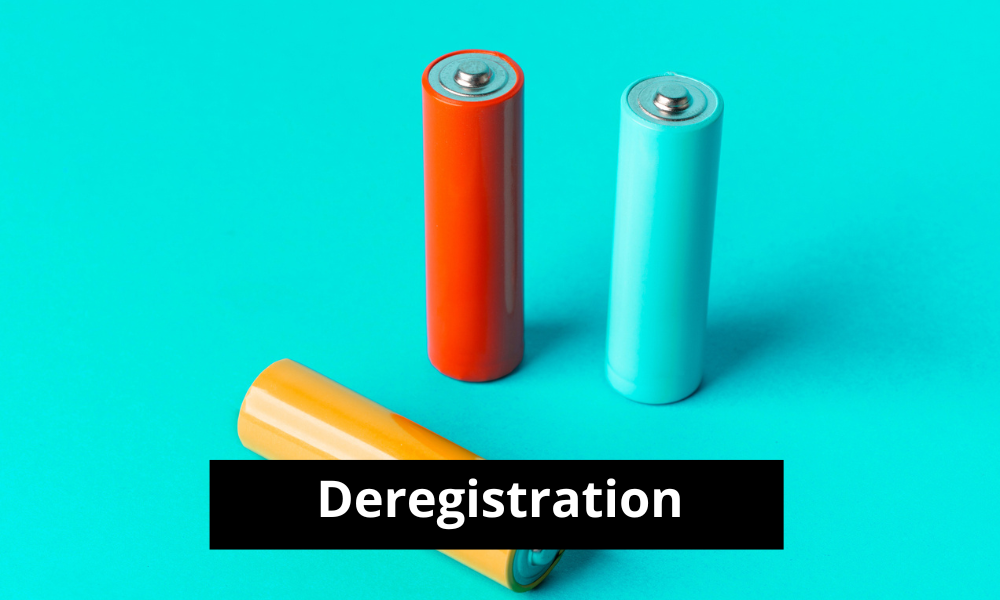 Deregistrierung Batterien pro Registrierung
