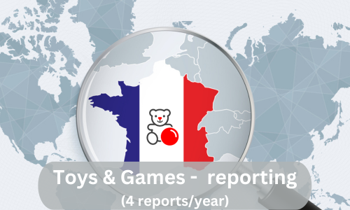 Frankreich -  Meldepflichten (4 Berichte pro Jahr) für Spielzeug