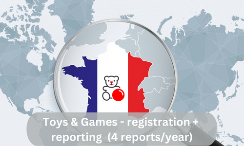 Frankreich - Registrierung und Meldepflichten (4 Berichte/Jahr) für Spielzeug